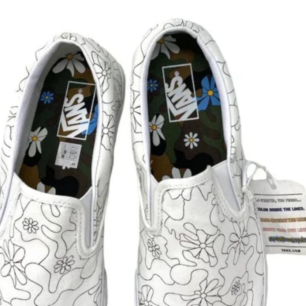 Vans Classic Slip ON Camo Daisy SB Casual White Shoes Men's Size VN0A33TB9HZ - Picture 5 of 10